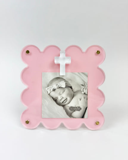 Pink Acrylic Frame with Cross Picture Frames in at Wrapsody