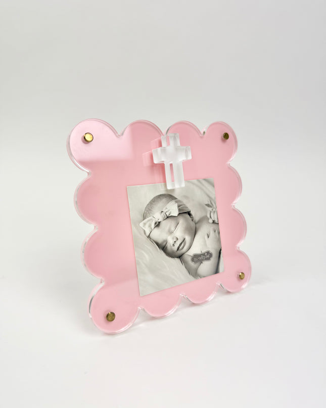 Pink Acrylic Frame with Cross Picture Frames in at Wrapsody