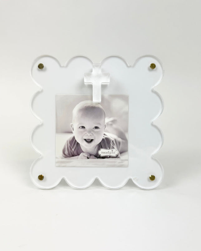 White Acrylic Frame with Cross Picture Frames in at Wrapsody