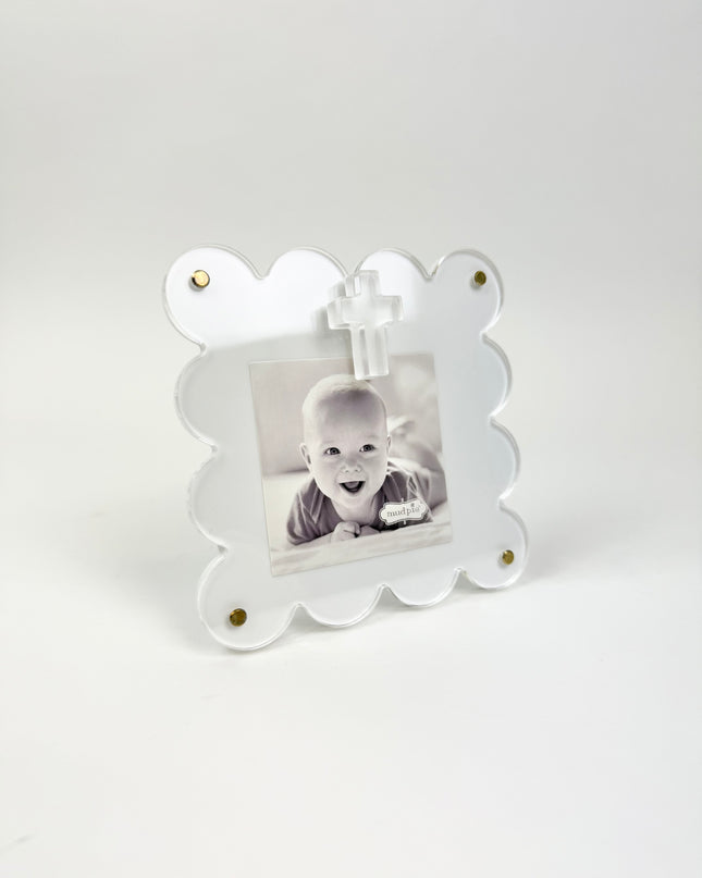 White Acrylic Frame with Cross Picture Frames in at Wrapsody