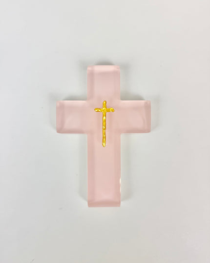 Painted Pink Resin Cross Home Decor in at Wrapsody