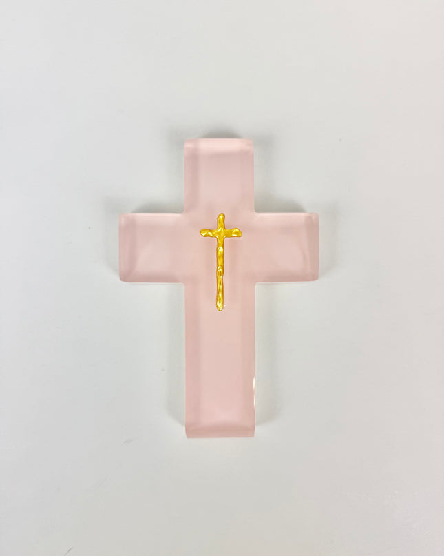 Painted Pink Resin Cross Home Decor in at Wrapsody