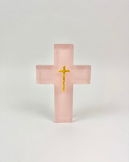 Painted Pink Resin Cross Home Decor in at Wrapsody