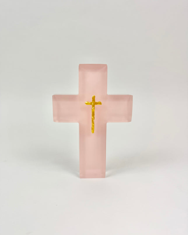 Painted Pink Resin Cross Home Decor in at Wrapsody