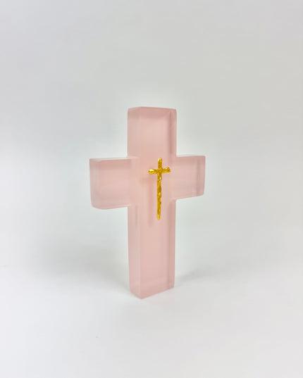Painted Pink Resin Cross Home Decor in at Wrapsody