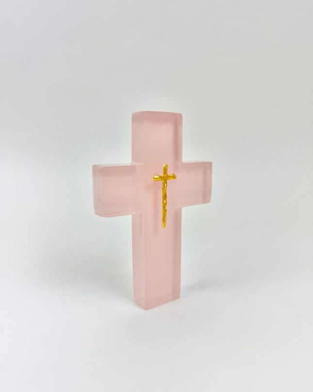 Painted Pink Resin Cross Home Decor in at Wrapsody