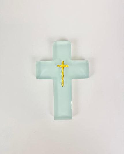 Painted Blue Resin Cross Home Decor in at Wrapsody