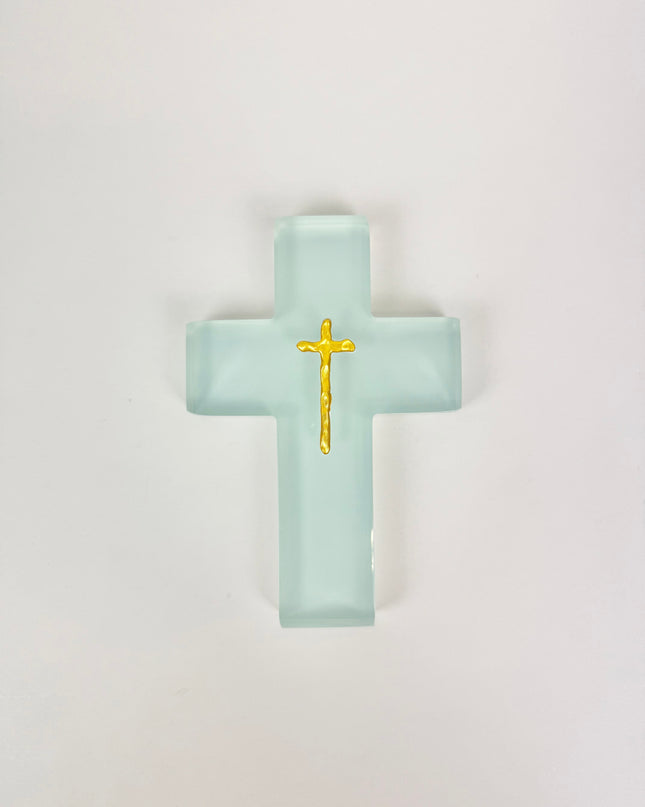 Painted Blue Resin Cross Home Decor in at Wrapsody