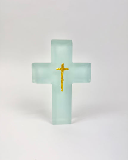 Painted Blue Resin Cross Home Decor in at Wrapsody