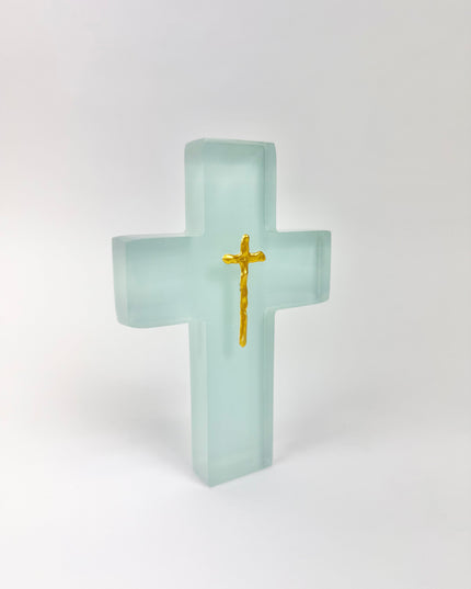 Painted Blue Resin Cross Home Decor in at Wrapsody
