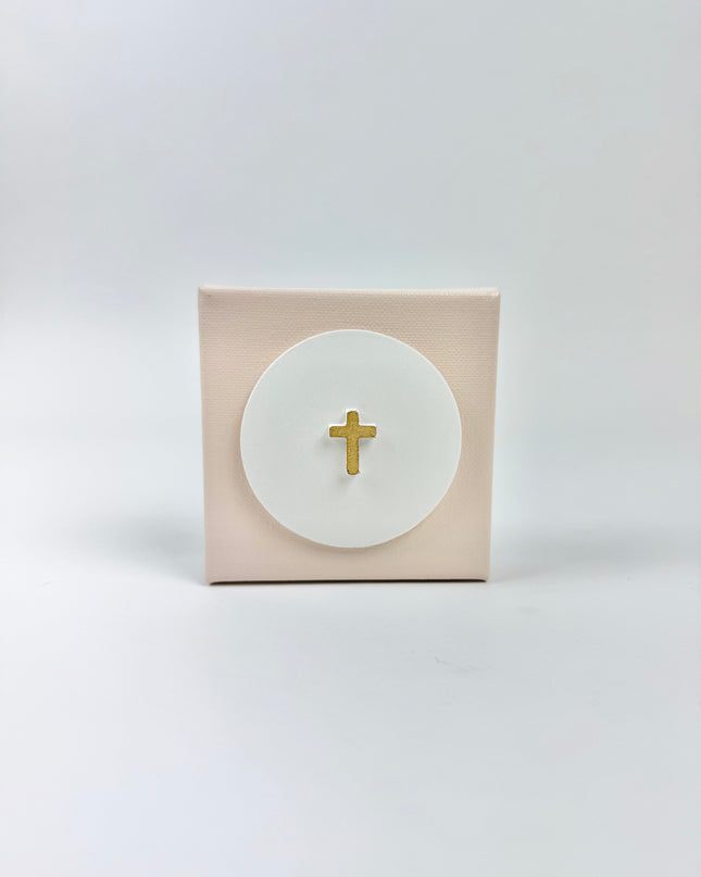 Pink Canvas with Tiny Cross Intaglio Home Decor in at Wrapsody