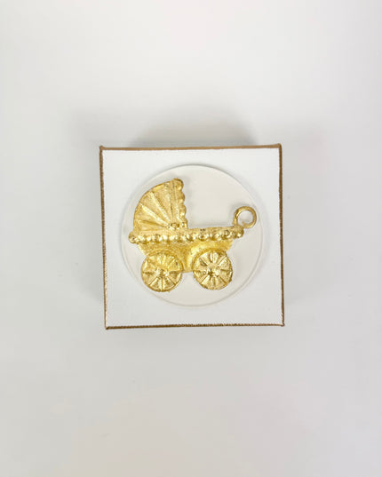 White Canvas with Baby Carriage Intaglio Home Decor in at Wrapsody