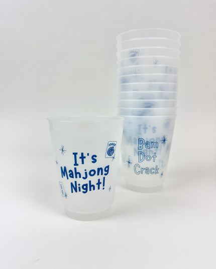 Mahjong Night Frosted Cup Set Drinkware in at Wrapsody