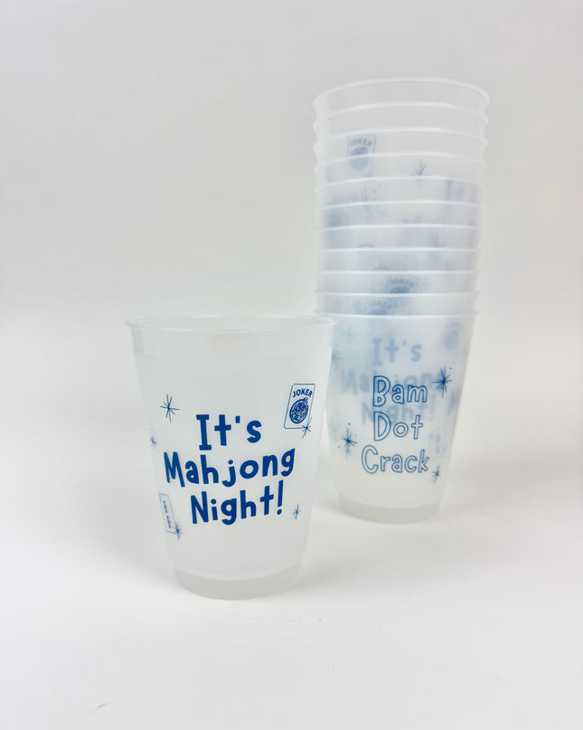 Mahjong Night Frosted Cup Set Drinkware in at Wrapsody