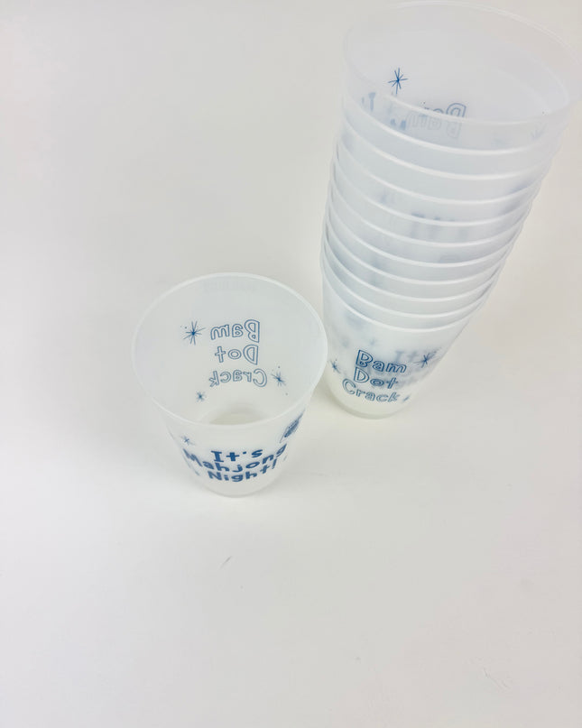 Mahjong Night Frosted Cup Set Drinkware in at Wrapsody