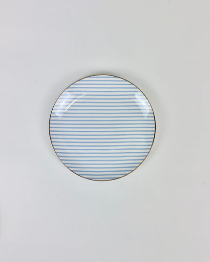 Blue Stripe Appetizer Plate Tabletop in at Wrapsody