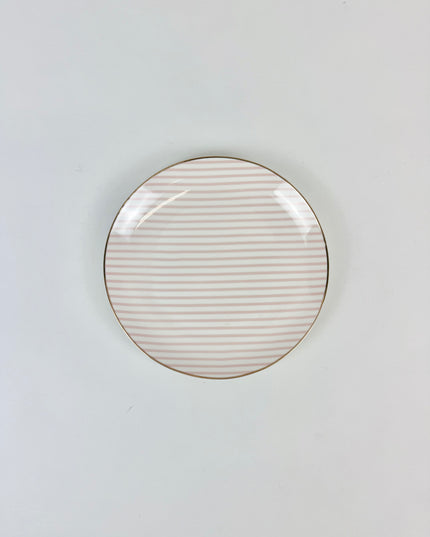 Pink Stripe Appetizer Plate Tabletop in at Wrapsody