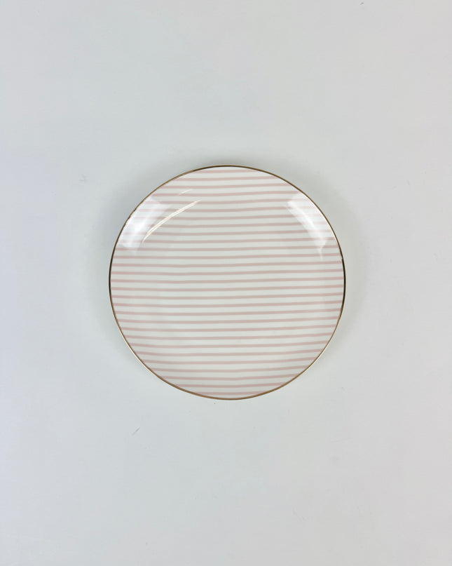 Pink Stripe Appetizer Plate Tabletop in at Wrapsody