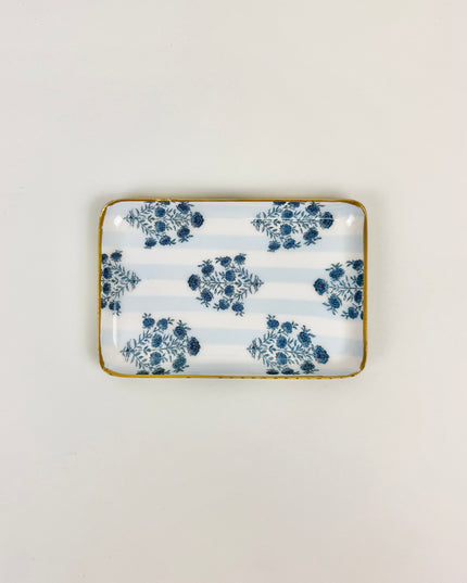 Floral Stripe Pattern Tidbit Tray