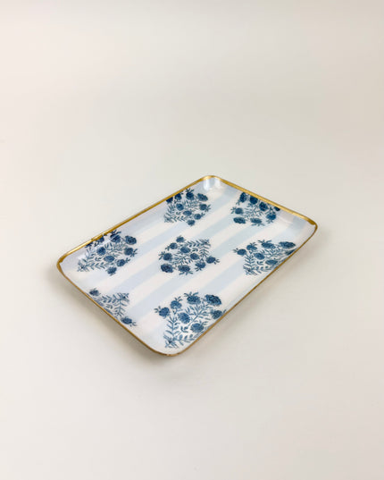 Floral Stripe Pattern Tidbit Tray