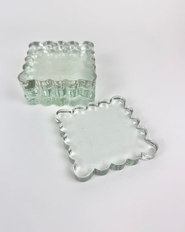 Scalloped Glass Coaster Set