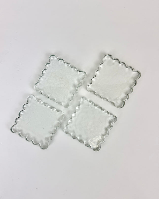 Scalloped Glass Coaster Set