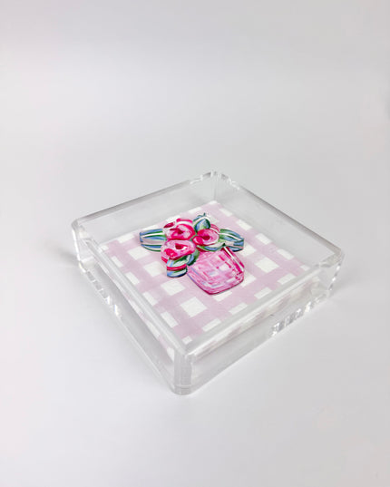 Napkin Holder with Flower Weight