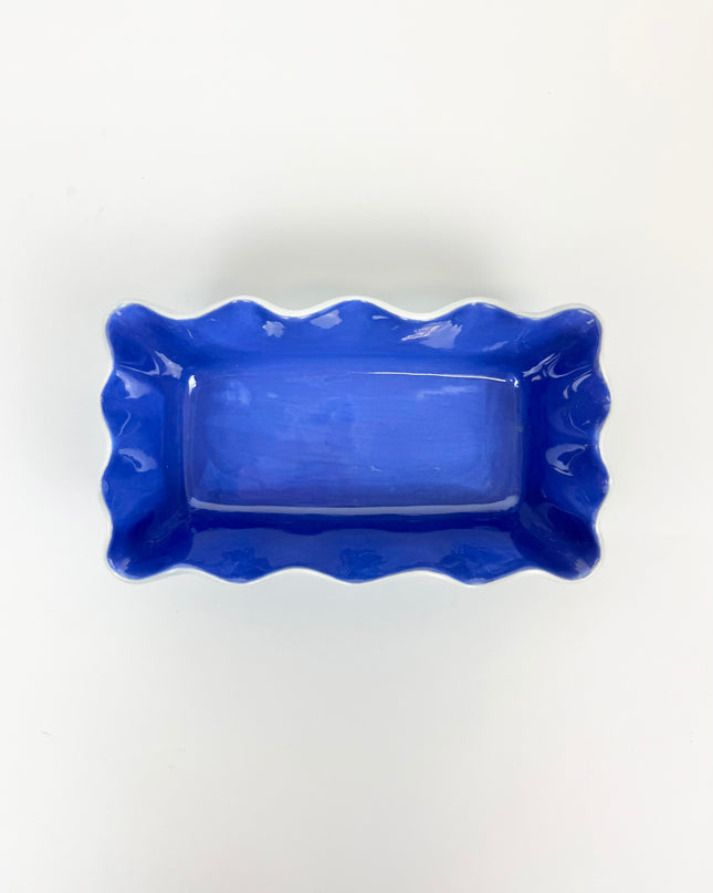 Colorblock Iris Blue Ruffle Loaf Pan