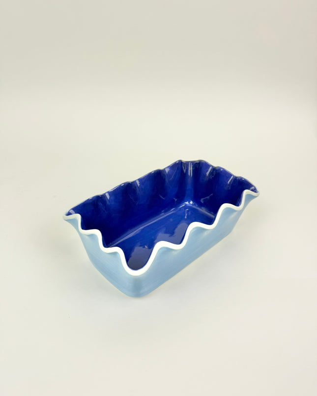 Colorblock Iris Blue Ruffle Loaf Pan