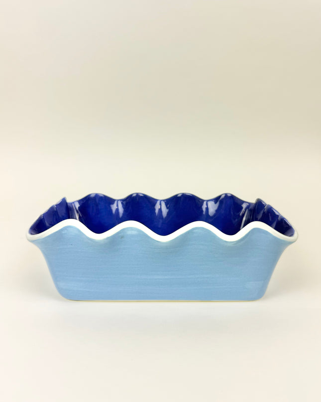Colorblock Iris Blue Ruffle Loaf Pan
