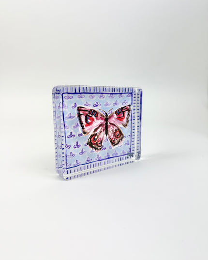 Butterfly Fleur De Lis Acrylic Block Small