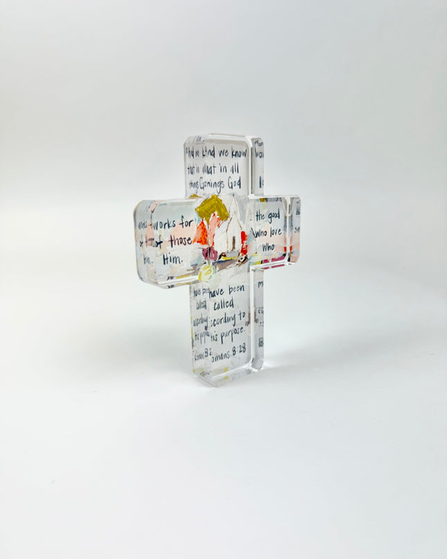 Romans 8:28 Acrylic Cross