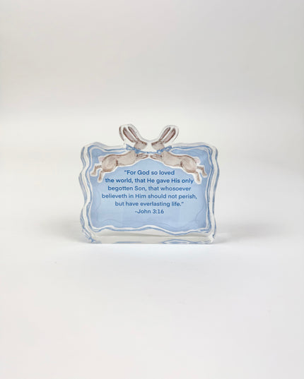 John 3:16 Blue Acrylic Scripture Block