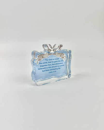 John 3:16 Blue Acrylic Scripture Block