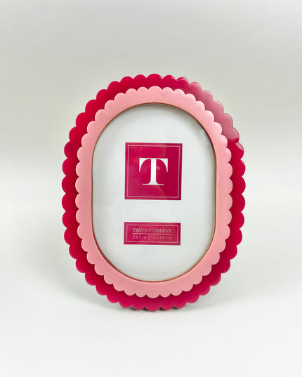 Double Scallop Pink Frame 5x7 Picture Frames in at Wrapsody