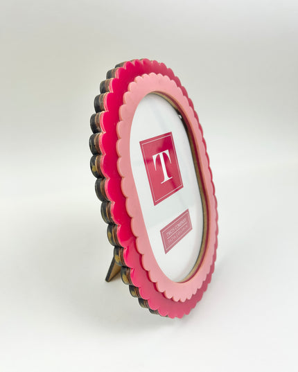 Double Scallop Pink Frame 5x7 Picture Frames in at Wrapsody