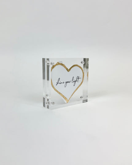 Shine Your Light Heart Acrylic Frame