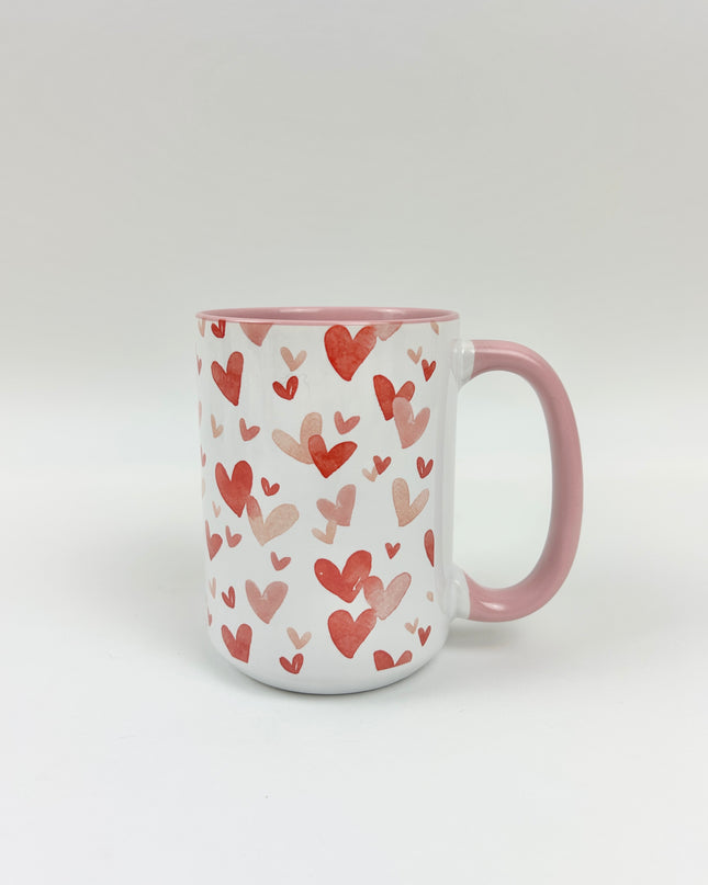 Hearts Watercolor Mug