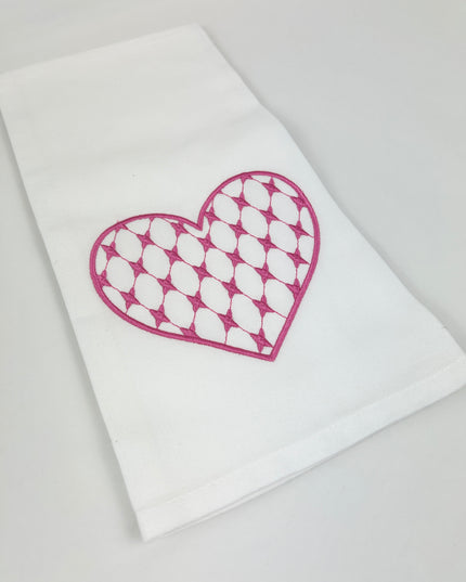 Hot PinkHeart Hand Towel Kitchen Towels in at Wrapsody