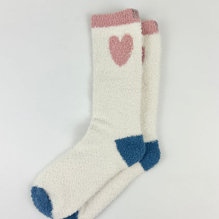 Barefoot Dreams Colorblock Cream Heart Socks Loungewear in at Wrapsody