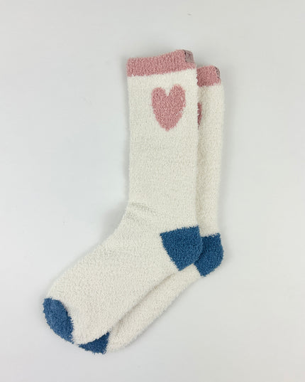Barefoot Dreams Colorblock Cream Heart Socks Loungewear in at Wrapsody