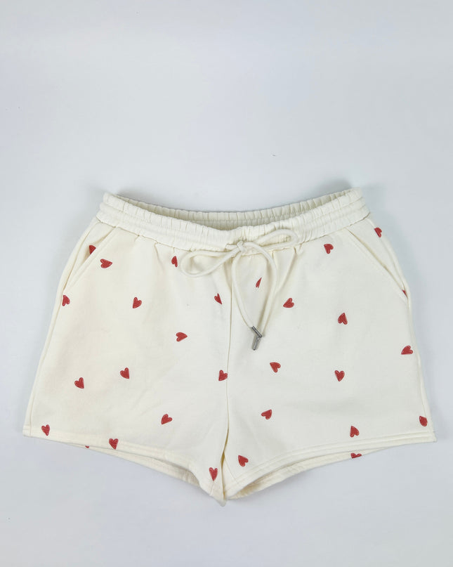 Hearts Red & Cream Shorts