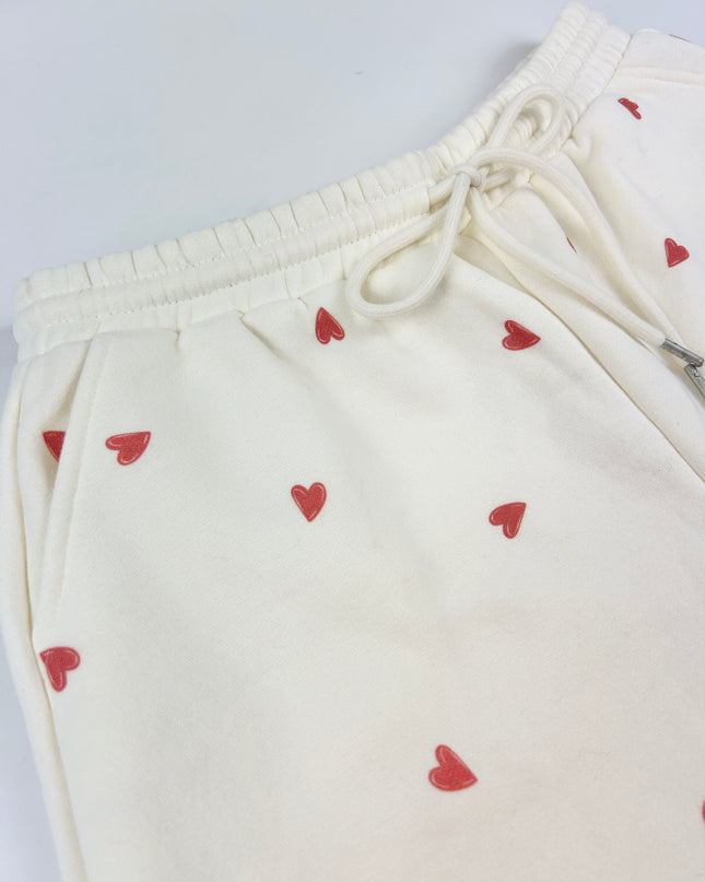 Hearts Red & Cream Shorts