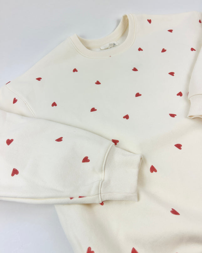 Hearts Red & Cream Sweatshirt