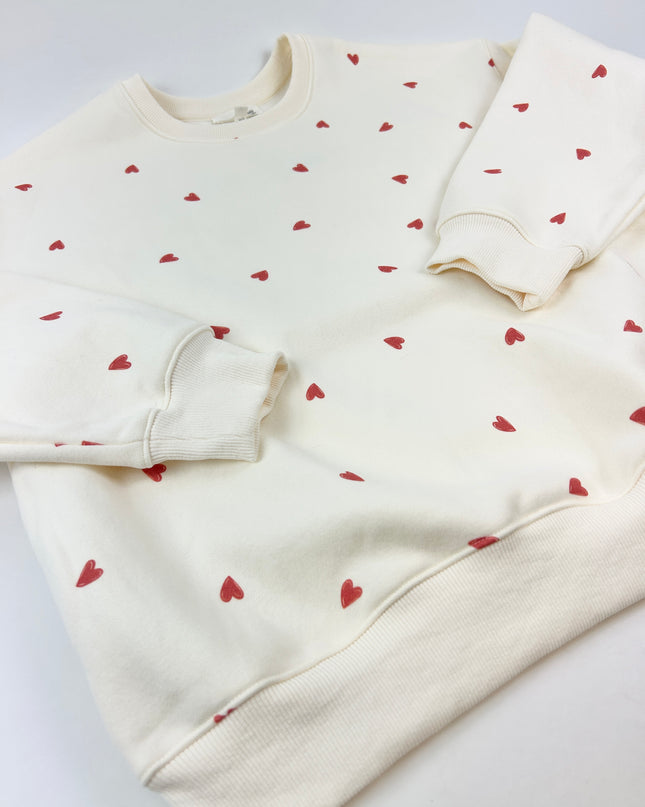 Hearts Red & Cream Sweatshirt