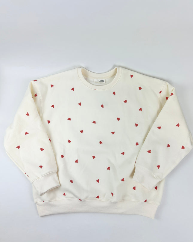 Hearts Red & Cream Sweatshirt