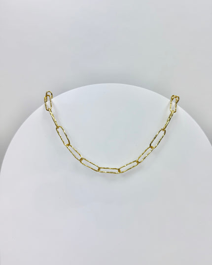 Paperclip Chain Gold Necklace