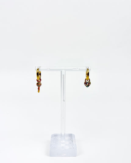 Lock & Key Huggie Earrings