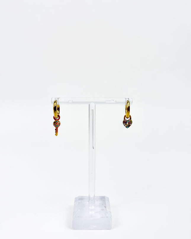 Lock & Key Huggie Earrings