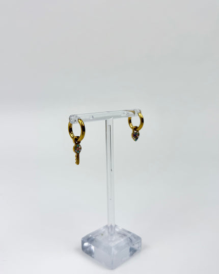 Lock & Key Huggie Earrings